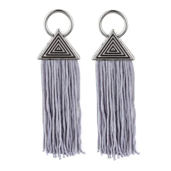 NWT Oh My GIZA silver fringe post back earrings - Picture 2 of 7